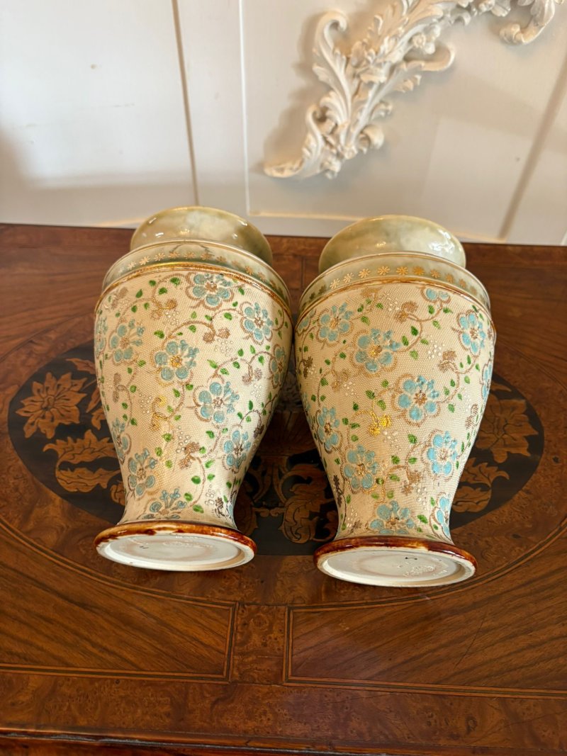 Pair of Antique Victorian Quality Doulton Vases - Image 10